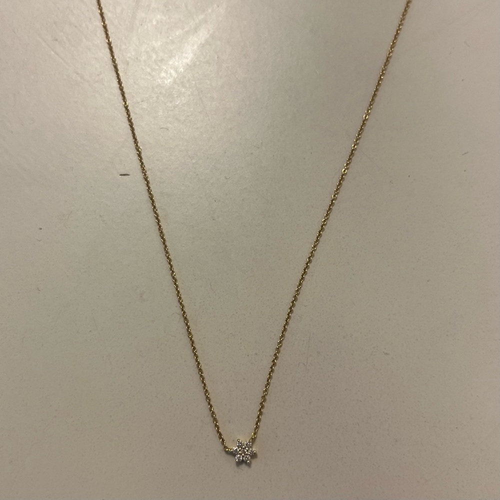 Mejuri 14k Gold Diamond Flower Necklace